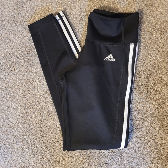 Adidas Three Stripes Classic Black Leggings - Picture 2 of 7